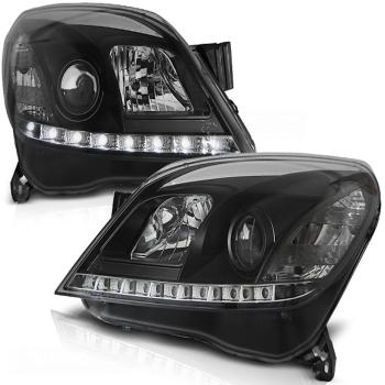 Scheinwerfer LED Tagfahrlicht Optik für Opel Astra H Bj. 04-09 Schwarz